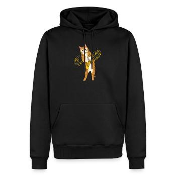 Katze mit Saxophon Saxophonspieler - Männer Premium Bio Hoodie - Schwarz - Vorne - Nico (187cm)