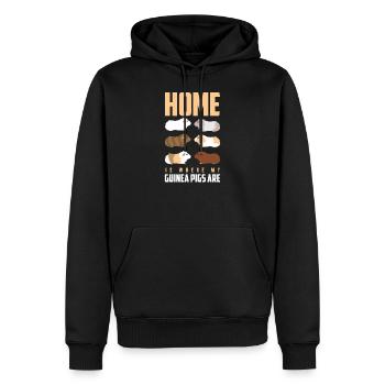 Cochon d'Inde - Sweat à capuche Premium bio Homme - noir - Devant - Nico (187cm)