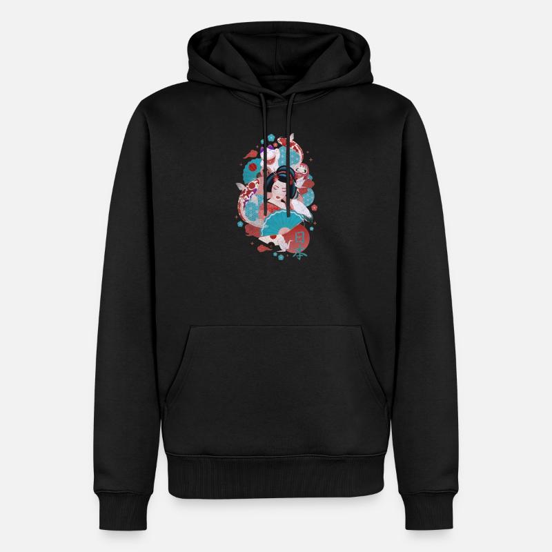 Japan - Männer Premium Bio Hoodie - Schwarz