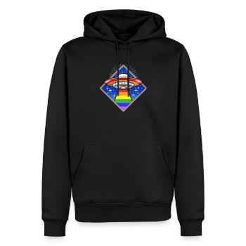 Gay Pride Ufo - Männer Premium Bio Hoodie - Schwarz - Vorne - Nico (187cm)