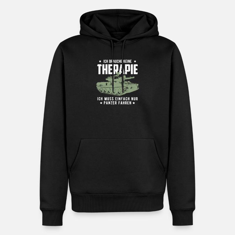 Panzer - Männer Premium Bio Hoodie - Schwarz