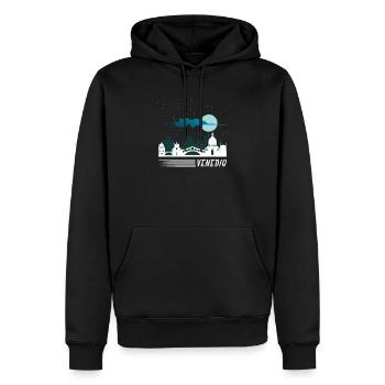 Venise - Sweat à capuche Premium bio Homme - noir - Devant - Nico (187cm)