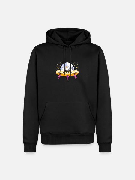 Cats Ufo cat lover - Men’s Premium Organic Hoodie - black