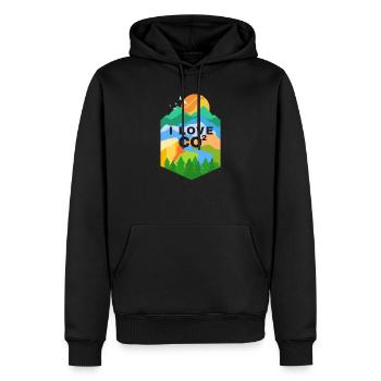J'adore le CO2 contre le changement climatique - Sweat à capuche Premium bio Homme - noir - Devant - Nico (187cm)