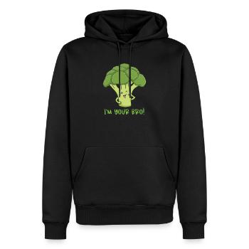 I'm Your Bro Brokkoli - Männer Premium Bio Hoodie - Schwarz - Vorne - Nico (187cm)