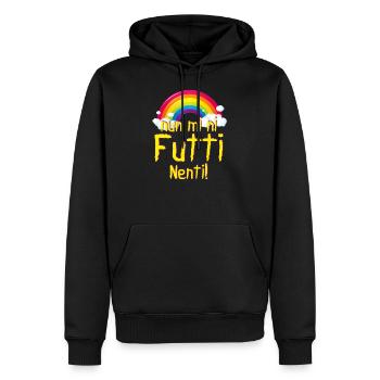nun futti nenti noir - Sweat à capuche Premium bio Homme - noir - Devant - Nico (187cm)