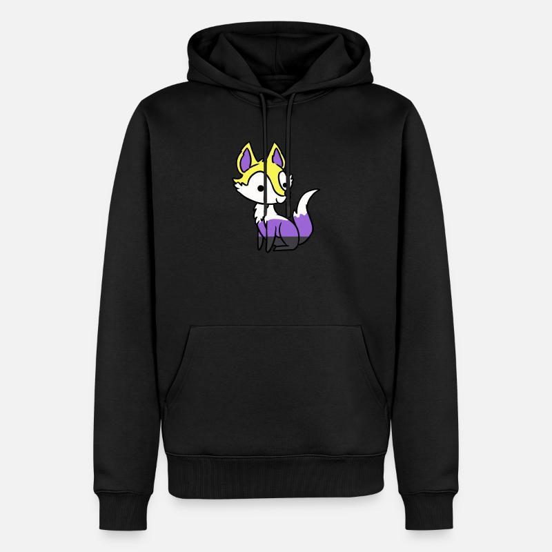 Nonbinärer Fuchs Nonbinary Pride - Männer Premium Bio Hoodie - Schwarz