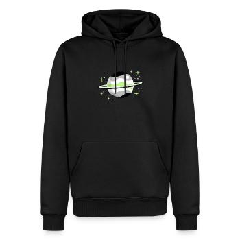 Agender Planet Agender Pride - Sweat à capuche Premium bio Homme - noir - Devant - Nico (187cm)