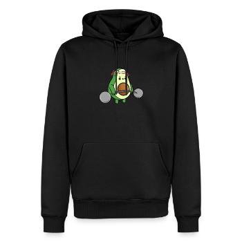 Avocado Deadlifts for Fitness Trainers - Men’s Premium Organic Hoodie - black - Front - Nico (187cm)