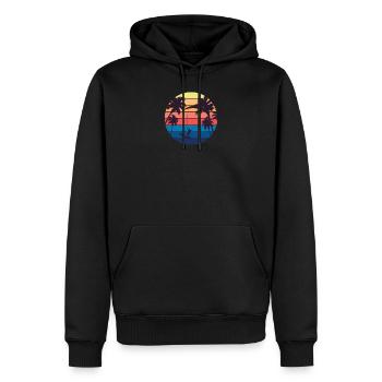 kite surf - Sweat à capuche Premium bio Homme - noir - Devant - Nico (187cm)
