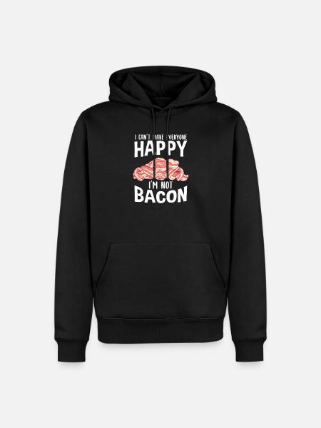 Ik kan niet iedereen gelukkig maken, ik ben geen spek - Mannen Premium Bio hoodie - zwart