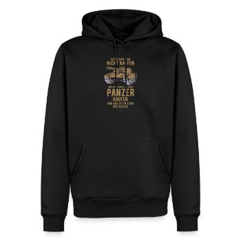 Panzer - Männer Premium Bio Hoodie - Schwarz - Vorne - Nico (187cm)