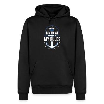 Mon bateau My Rules Gift Propriétaires de bateaux - Sweat à capuche Premium bio Homme - noir - Devant - Nico (187cm)