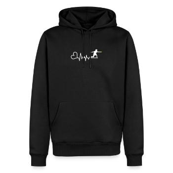 Frisbee - Men’s Premium Organic Hoodie - black - Front - Nico (187cm)