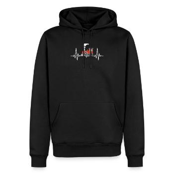 Les trains - Sweat à capuche Premium bio Homme - noir - Devant - Nico (187cm)