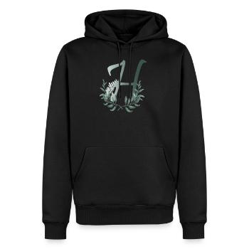 Buchstabe H mit Pflanzen - Männer Premium Bio Hoodie - Schwarz - Vorne - Nico (187cm)