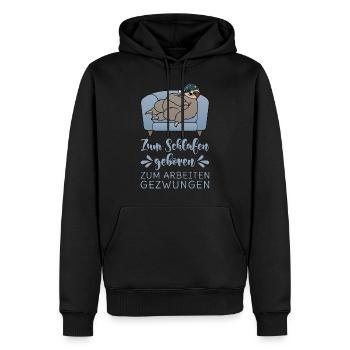 zum-schlafen-geboren - Männer Premium Bio Hoodie - Schwarz - Vorne - Nico (187cm)
