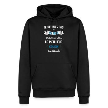 Meilleur futur cousin du monde ! futur cousin - Sweat à capuche Premium bio Homme - noir - Devant - Nico (187cm)