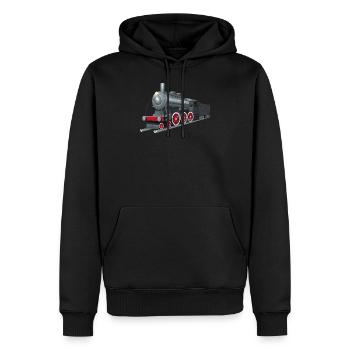 Train - Sweat à capuche Premium bio Homme - noir - Devant - Nico (187cm)