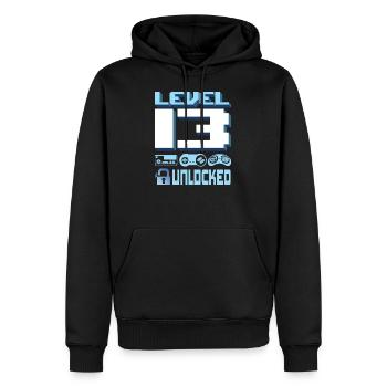 13. Geburtstagsgeschenk Jungen Mädchen Spieler 13 Jahre alt - Männer Premium Bio Hoodie - Schwarz - Vorne - Nico (187cm)