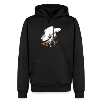 cow-boy - Sweat à capuche Premium bio Homme - noir - Devant - Nico (187cm)