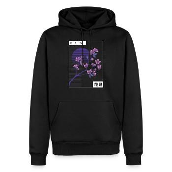 Cherry Blossom Japan Esthétique Japonaise - Sweat à capuche Premium bio Homme - noir - Devant - Nico (187cm)