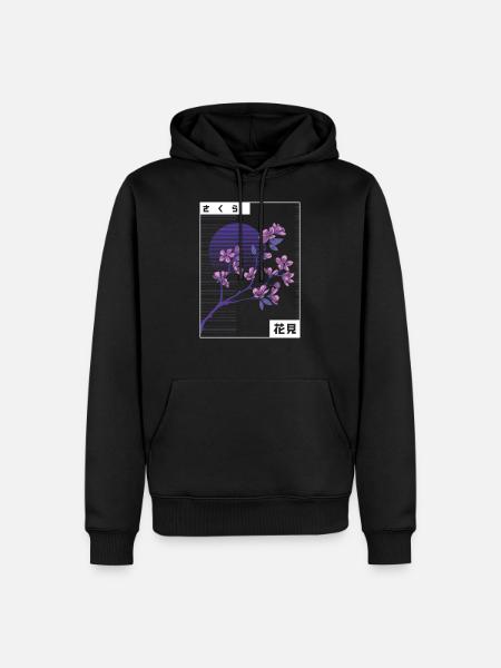 Cherry Blossom Japan Aesthetic Japanese - Männer Premium Bio Hoodie - Schwarz