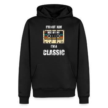 40e cadeau d'anniversaire - Sweat à capuche Premium bio Homme - noir - Devant - Nico (187cm)
