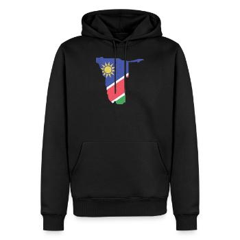 Namibia - Männer Premium Bio Hoodie - Schwarz - Vorne - Nico (187cm)