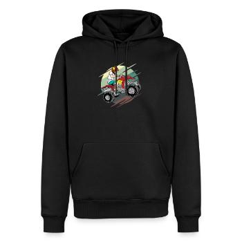 Quad - Men’s Premium Organic Hoodie - black - Front - Nico (187cm)