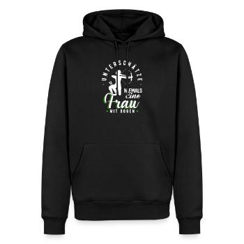 Tir à l’arc - Sweat à capuche Premium bio Homme - noir - Devant - Nico (187cm)