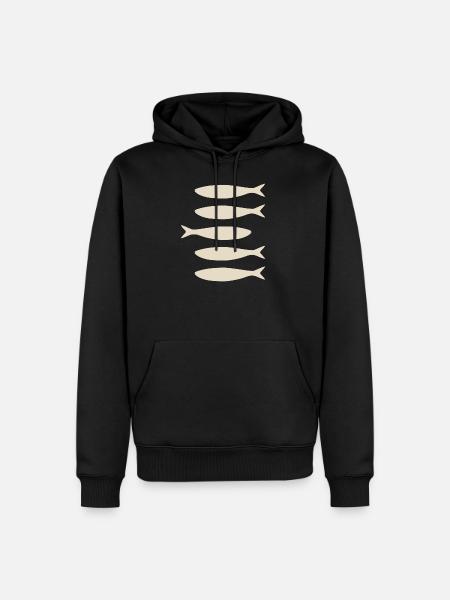 Beige sardines - Men’s Premium Organic Hoodie - black
