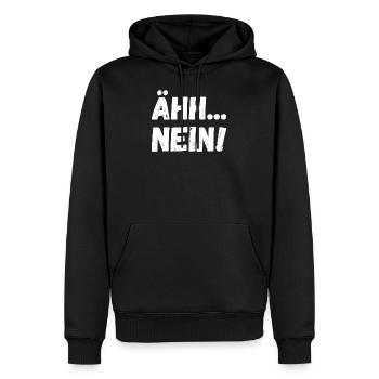 Nein - Männer Premium Bio Hoodie - Schwarz - Vorne - Nico (187cm)