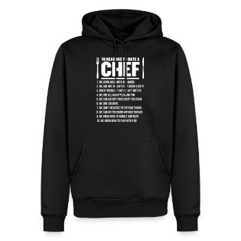 10 Gründe bis heute Ein Koch - Chef - Männer Premium Bio Hoodie - Schwarz - Vorne - Nico (187cm)