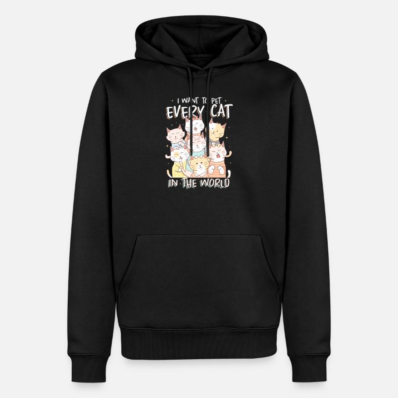 Chat - Sweat à capuche Premium bio Homme - noir