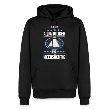 Kapitän Aquaholiker und Meersüchtig Geschenk - Männer Premium Bio Hoodie - Schwarz - Vorne - Nico (187cm)