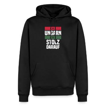 Ungarn - Männer Premium Bio Hoodie - Schwarz - Vorne - Nico (187cm)