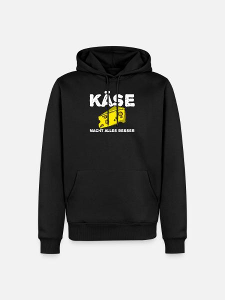 Käse - Männer Premium Bio Hoodie - Schwarz