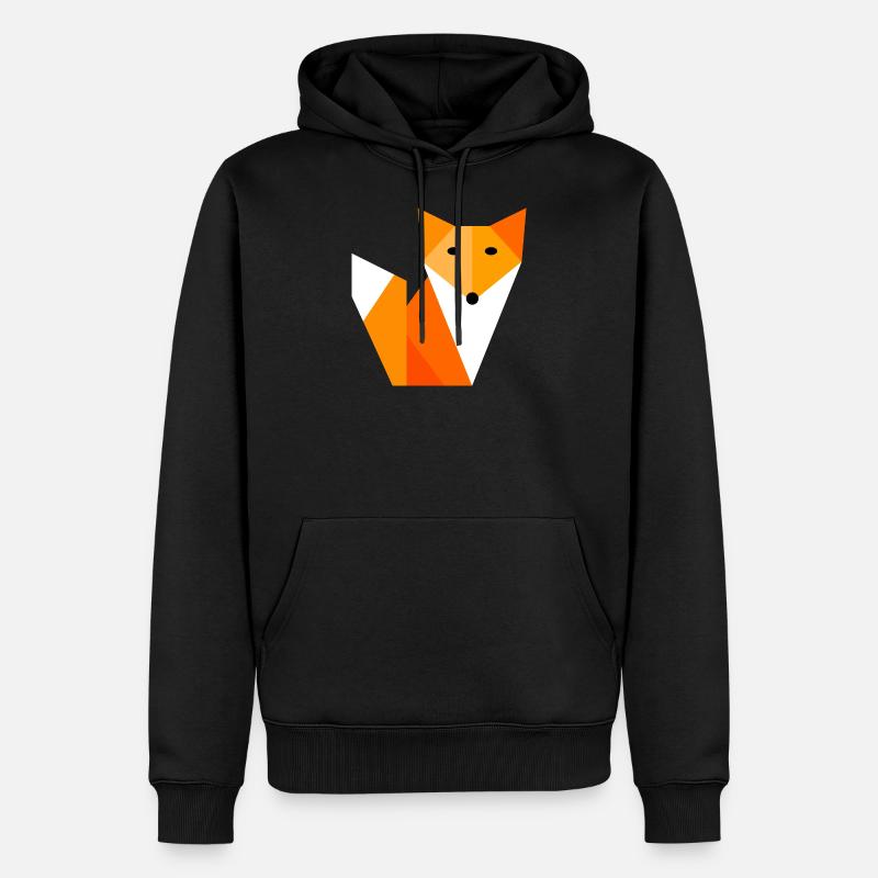 Fox, Fox - Männer Premium Bio Hoodie - Schwarz