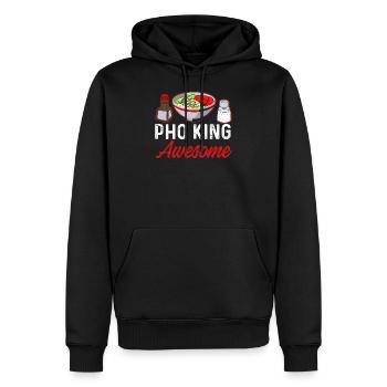 Pho-Roi - Sweat à capuche Premium bio Homme - noir - Devant - Nico (187cm)