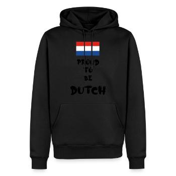 'Proud To Be Dutch' - Männer Premium Bio Hoodie - Schwarz - Vorne - Nico (187cm)
