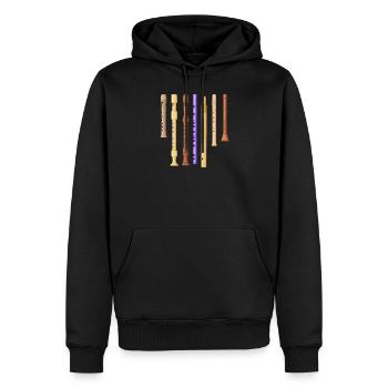 Flûte traversière Flûte de flûte de flûte de la flûte cadeau Drôle de traverse - Sweat à capuche Premium bio Homme - noir - Devant - Nico (187cm)