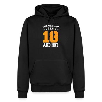18. Geburtstag - Männer Premium Bio Hoodie - Schwarz - Vorne - Nico (187cm)