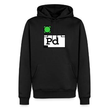 Puredata - Männer Premium Bio Hoodie - Schwarz - Vorne - Nico (187cm)