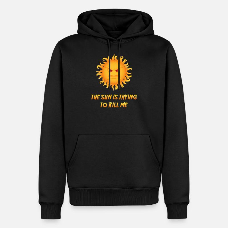Sonne - Männer Premium Bio Hoodie - Schwarz