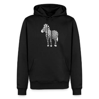 Zebra - Sweat à capuche Premium bio Homme - noir - Devant - Nico (187cm)