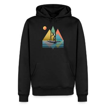 SUP Herren - Männer Premium Bio Hoodie - Schwarz - Vorne - Nico (187cm)