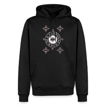 Motif poterie Kabyle - Sweat à capuche Premium bio Homme - noir - Devant - Nico (187cm)