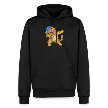 Katze - Männer Premium Bio Hoodie - Schwarz - Vorne - Nico (187cm)