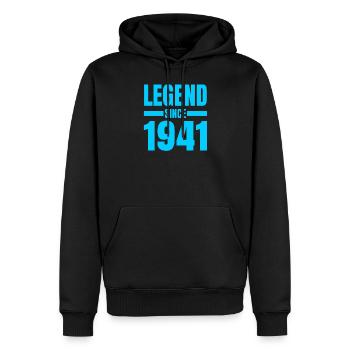 80. Geburtstag 80 Jahre Geburtstagsgeschenkidee - Männer Premium Bio Hoodie - Schwarz - Vorne - Nico (187cm)